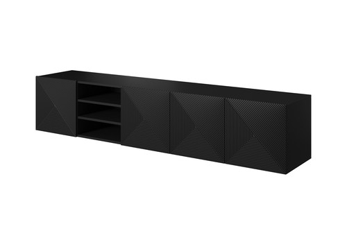 Wall-mounted TV Cabinet Asha 200 cm, matt black