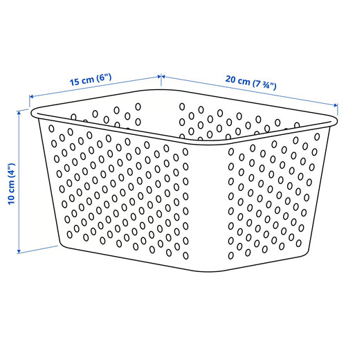 PLOGSVÄNG Storage basket, white, 15x20x10 cm