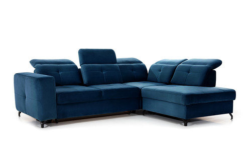 Corner Sofa-Bed Right Belavio L Dark Blue Monolith 77