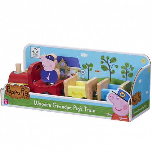 Tm Toys Peppa Pig Wooden Grandpa Pig's Train 24m+