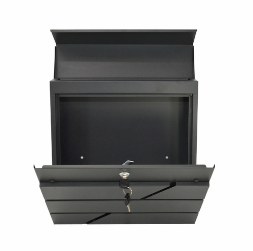 Modern Wall-Mount Letterbox, Anthracite, 370x370x105mm