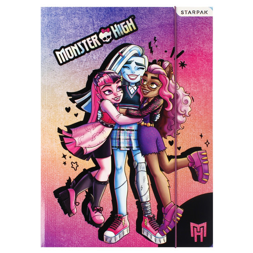 Document File Folder with Elastic Band A4, 1pc, Monster High