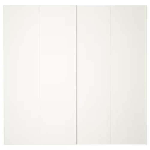 HASVIK Pair of sliding doors, white, 200x201 cm