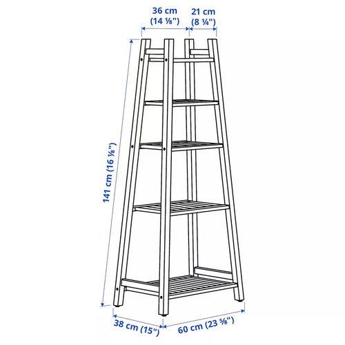 STOREDAMM Shelving unit, acacia, 60x141 cm