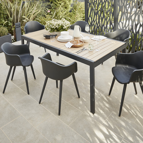 Garden Table Extendable Morlaix 180/270x100cm, dark grey-brown