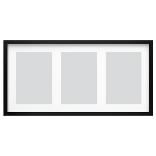 RÖDALM Frame for 3 picture, black, 81x40 cm