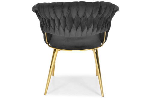 Designer Glamour Chair IRIS LUX, black