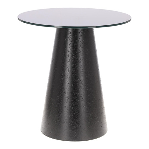 Coffee Table Soleilo 60cm, glass, round, black