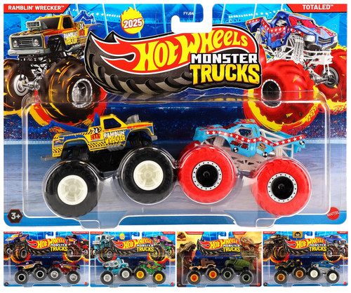 Hot Wheels Monster Trucks Vehicle 2-pack 1:64 FYJ64, 1pc, assorted colours, 3+