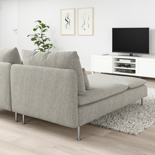 SÖDERHAMN 2-seat sofa, with chaise longue, Viarp beige/brown