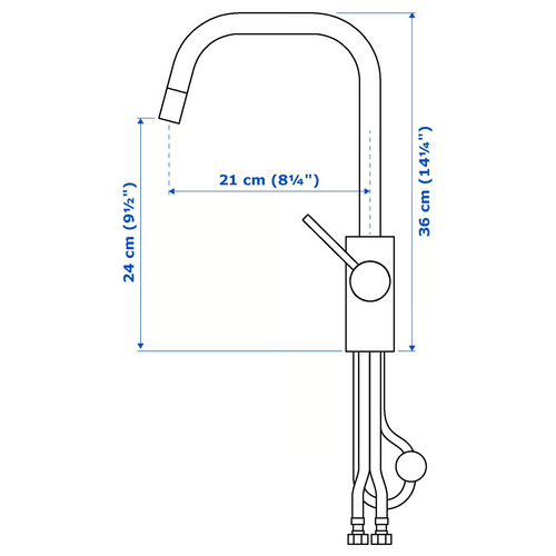 ÄLMAREN Kitchen mixer tap w pull-out spout, stainless steel colour