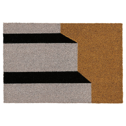 KLOTOID Door mat, black white/staircases, 40x60 cm