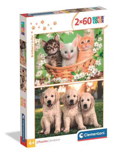 Clementoni Children's Puzzle Brothers in Fur 2x60 4+