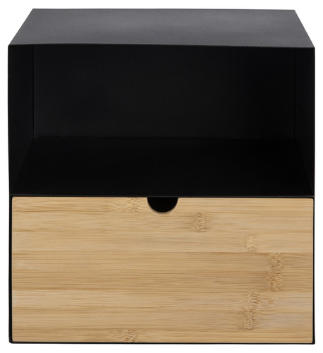 Nightstand Bedside Table Joliet, black/natural