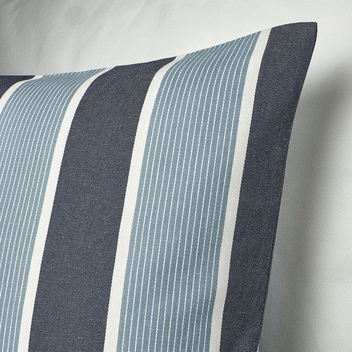KORALLBUSKE Cushion cover, dark blue light blue/stripe pattern, 50x50 cm