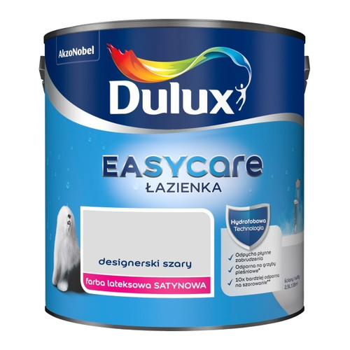 Dulux EasyCare Bathroom Hydrophobic Paint 2.5l designer grey