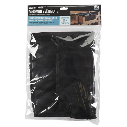9-Compartment Underwear Organizer, black