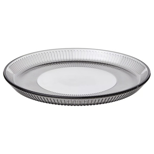 HAVSGÄDDA Side plate, stripe pattern/grey, 21 cm