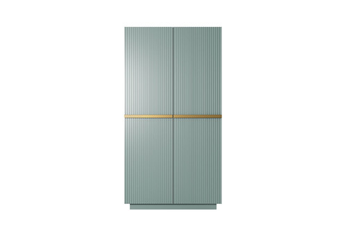 Wardrobe Nicole with Drawer Unit 100 cm, sage, gold handles