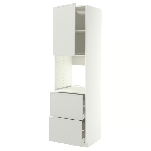 METOD/MAXIMERA Hi cab f ov w dr/2 frnts/2 hi drwrs, white/Aspudden light grey, 60x60x220 cm