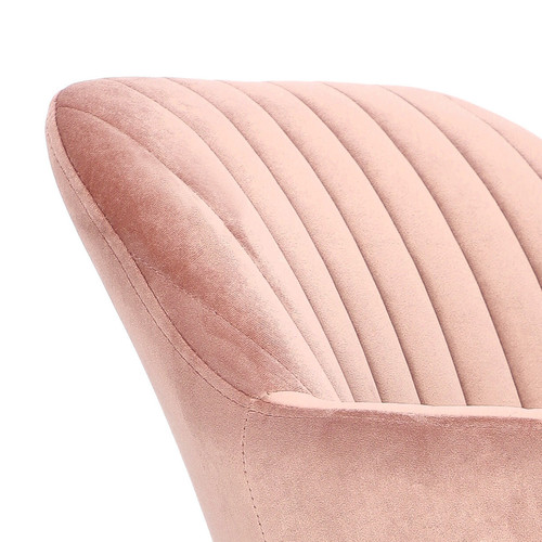 Upholstered Chair Emilia Velvet, dusty rose/black
