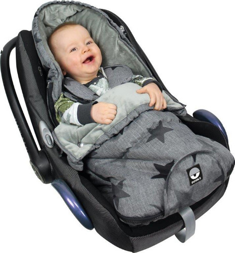 Dooky Car Seat Footmuff 0-9m, Grey Stars