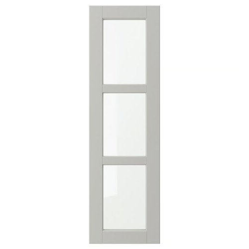 LERHYTTAN Glass door, light grey, 30x100 cm