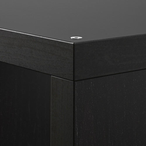 KALLAX Shelving unit with underframe, black-brown/black, 147x164 cm
