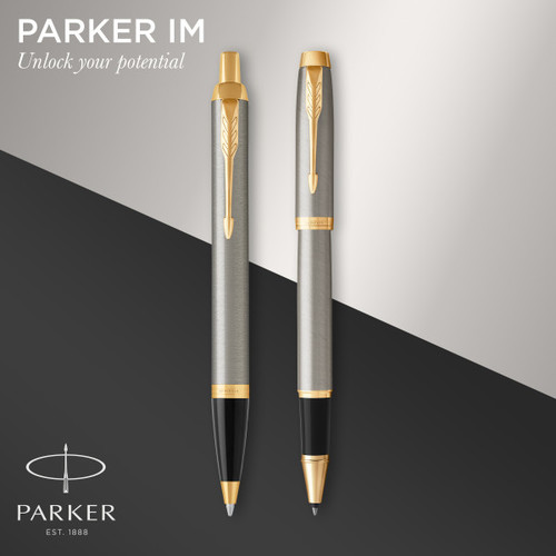 Parker Gift Set Rollerball Pen & Ballpoint Pen IM Steel GT
