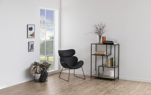 Armchair Cazar, faux leather, black