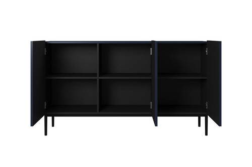 Three-Door Cabinet Nicole 150 cm, dark blue, black legs