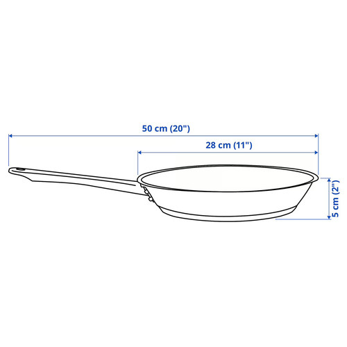 OUMBÄRLIG Frying pan, non-stick coating/stainless steel copper-colour, 28 cm