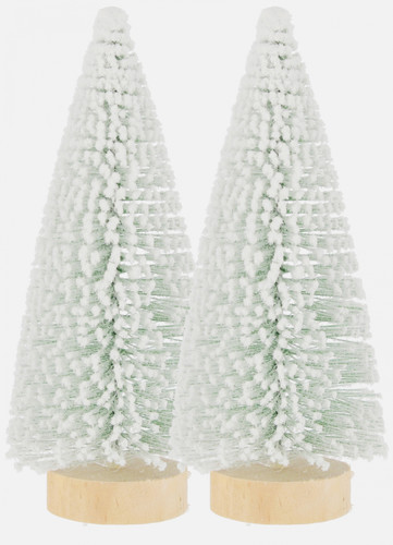 CRAFT WITH FUN Decorative Christmas Tree Figurines, 15 cm, Set of 2