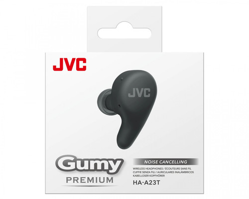 JVC Gumy Noise Cancelling True Wireless Earbuds HA-A23TB, black