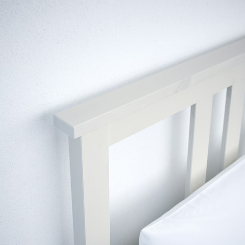 HEMNES Bed frame with mattress, white stain/Valevåg extra firm, 160x200 cm