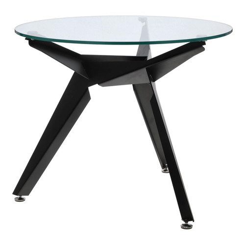 Dining Table Troy 90cm, transparent/black
