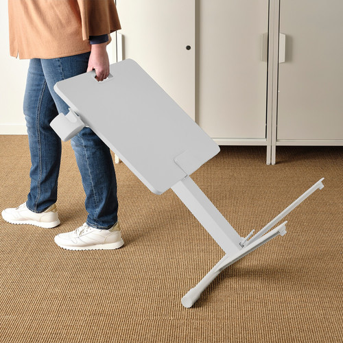 MITTZON Laptop table with castors, white, 66x50 cm