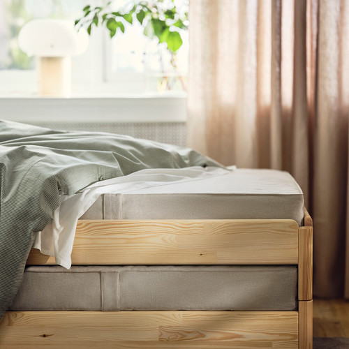 VANNAREID Mattress, pocket springs, firm/beige, 80x200 cm