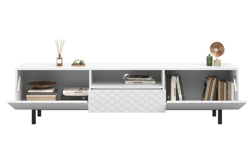 TV Cabinet Scalia II 190, matt white, black legs