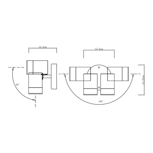 GoodHome Outdoor Wall Lamp Candiac 2 x 380 lm IP44, graphite