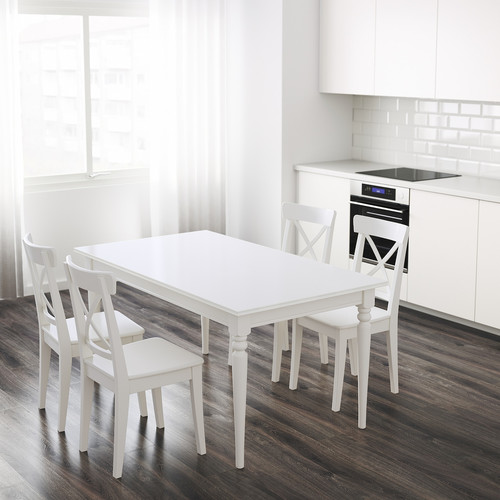 INGATORP Extendable table, white, 155/215x87 cm