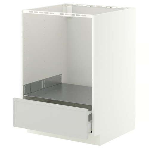 METOD/MAXIMERA Base cabinet for oven with drawer, white/Aspudden light grey, 60x60 cm
