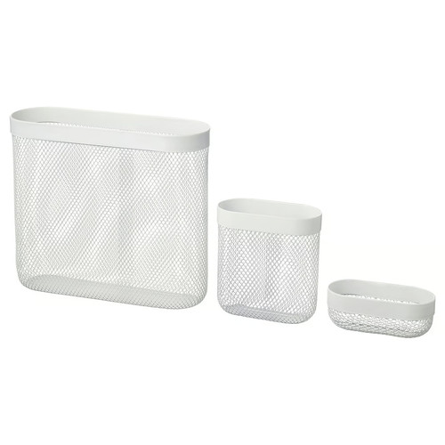 SKÅDIS Storage basket, set of 3, white