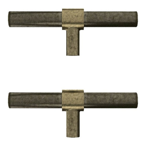 GoodHome Kitchen Cabinet Handle Dukkah T-shaped, antique brass effect, 95 mm, 2 pack