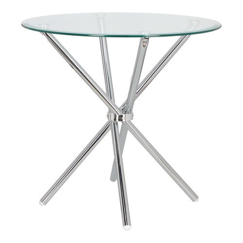 Dining Table Ufo 80cm, transparent/chrome