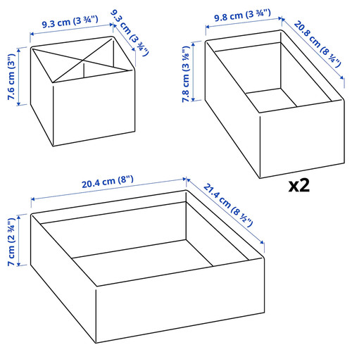 LYSMASK Box, set of 4, patterned/multicolour