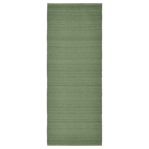 TIDTABELL Rug, flatwoven, green, 80x200 cm