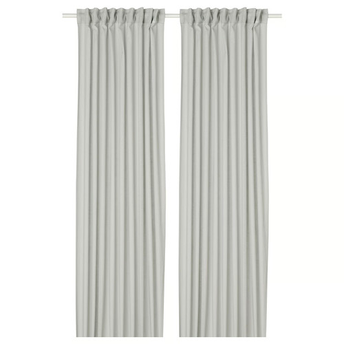SILVERLÖNN Sheer curtains, 1 pair, light grey, 145x300 cm