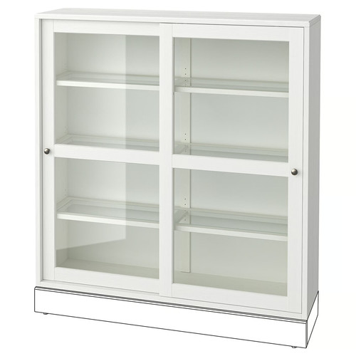 HAVSTA Glass-door cabinet, 121x35x123 cm
