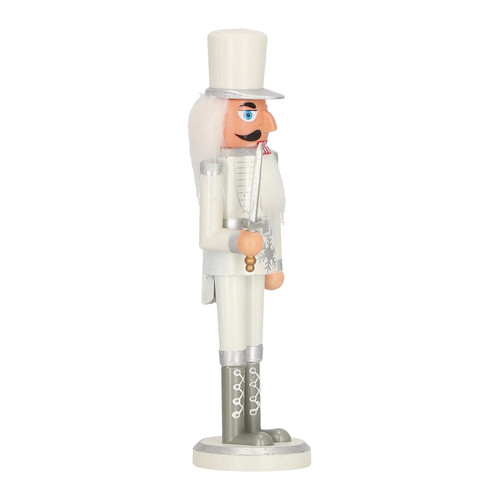 Nutcracker Christmas Decoration 28cm, white, hat